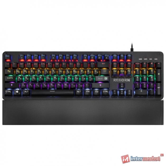 Клавиатура Defender Reborn GK-165DL, Black, Wired, Gaming, Multimedia, Blue Switch, RGB, USB